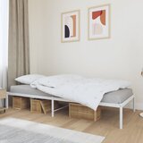 vidaXL Kovinski posteljni okvir bel 100x190 cm Cene