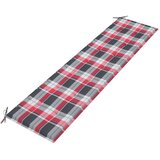  Jastuk za vrtnu klupu crveni karirani 200x50x3cm tkanina Oxford | shoptok.hr