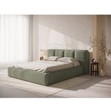 Micadoni Zelena oblazinjena zakonska postelja s prostorom za shranjevanje z letvenim dnom 200x200 cm Simon Darren – | Shoptok.si