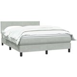  Krevet s oprugama i madracem svjetlosivi 160x220 cm baršunasti | shoptok.hr