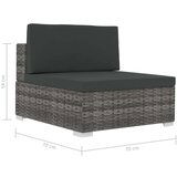 Poli 3-dijelna vrtna garnitura od poliratana s jastucima siva | shoptok.hr