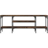 vidaXL TV omarica dimljeni hrast 121x35x45 cm inženirski les in železo | Shoptok.si