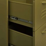 vidaXL Omarica s predali olivno zelena 80x35x101,5 cm jeklo | Shoptok.si