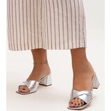 Gemre Silver block heel sandals Fanan | Shoptok.si