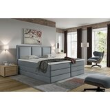 MID.YOU POSTELJA BOXSPRING 200 cm x 200 cm , tekstil temno siva | Shoptok.si