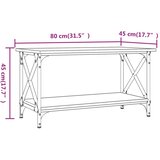  Stolić za kavu sonoma sivi 80x45x45 cm od drva i željeza | shoptok.hr