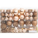  Set božićnih kuglica od 111 komada rozo-zlatni od polistirena | shoptok.hr