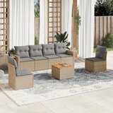 vidaXL 7-dijelni set vrtnih sofa od poliratana s jastucima bež | shoptok.hr