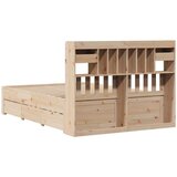 vidaXL Krevet s regalom za knjige bez madraca 140x190 cm od borovine | shoptok.hr