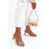 Kesi Transparent high-heeled sandals, gold S.Barski MR1037-43 Cene