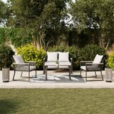 Bessagi Garden Lounge Garnitura Paulina, 4-Delno, Svetlo Siva, Črna | Shoptok.si