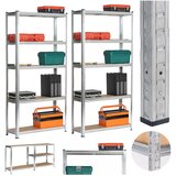 AKORD Komplet 2 Kovinskih Regalov, Srebrna, (5000332556) | Shoptok.si