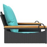  Klupa za ljuljanje s jastucima crna 63x62x40 cm od poliratana - Crna 63 x 62 x 40 cm 1 Nasloni za ruke okruglog dizajna | shoptok.hr