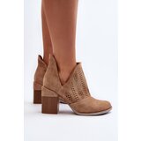 Boto Women's Beige Openwork Ankle Boots with Stiletto Heels Niartima | Shoptok.si