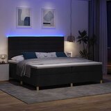  LED Box Spring Krevet s madracem Crna 200 x 200 cm tkanina | shoptok.hr