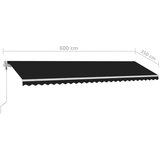  Automatska tenda sa senzorom za vjetar LED 600x350 cm antracit | shoptok.hr