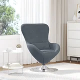 vidaXL jajčna stolica temno siva žamet, (22054503)