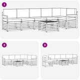  Set vanjskih sofa 7 kom. Prirodna i svijetlo siva Poliester | shoptok.hr