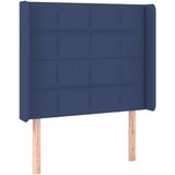  Vzglavje z ušesi modro 83x16x118/128 cm blago, (20952387) | Shoptok.si