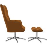  Stol za sproščanje s stolčkom rjav žamet, (20957084) | Shoptok.si