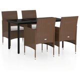  5-dijelni vrtni blagovaonski set s jastucima smeđe-crni | shoptok.hr
