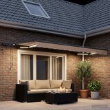  Povlačivi tende Sivosmeđa 450 × 350 cm Tkanina i Aluminij | shoptok.hr