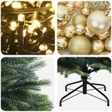  Umjetno božićno drvce s kuglicama 120 cm 150 LED lampica Slike