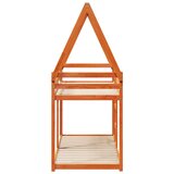 Krevet na kat s krovom voštano smeđi 90x200 cm masivna borovina | shoptok.hr