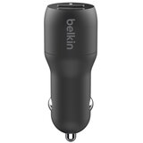 Belkin CCB001btBK Boost Charge punjač za auto upaljač Dual USB-A 24W, crni | shoptok.hr