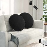  Jastučići za sjedenje 2 pcs Crna Ø 40 x 13 cm Baršun | shoptok.hr