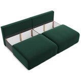 Makamii Temno zelena žametna raztegljiva/s prostorom za shranjevanje sedežna garnitura 216 cm Kalena – | Shoptok.si