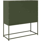 vidaXL Komoda olivno zelena 100,5x39x107 cm hladno valjano jeklo | Shoptok.si