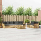 Set vanjskih sofa 7 kom. Bijela i antracit Čvrsto drvo akacije | shoptok.hr