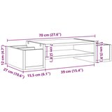  Stalak za monitor s pohranom crni 70x27x15 cm konstruirano drvo | shoptok.hr