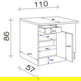 Lesnina-XXXL kotna spodnja omara neo, bela, siva, š. 110 cm | Shoptok.si