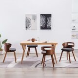  Blagovaonske stolice 4 kom tamnosive savijeno drvo i tkanina | shoptok.hr