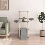 vidaXL Penjalica za mačke sa stupovima za grebanje svjetlosiva 133 cm | shoptok.hr