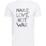 EINSTEIN & NEWTON Majica 'No War' tamo siva / bijela