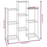  Stalak za cvijeće s kotačima 83 x 25 x 103,5 cm crni željezni | shoptok.hr