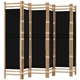  Sklopiva sobna pregrada s 6 panela 240 cm od bambusa i platna | shoptok.hr