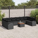  Sjedeća garnitura za vrt 11 kom. Bež i svijetlo poliratan 344 x 179 x 69 cm | shoptok.hr
