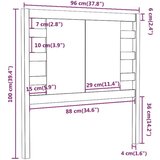  Uzglavlje sivo 96 x 4 x 100 cm od masivne borovine | shoptok.hr