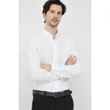 Boss Pamučna košulja za muškarce, boja: bijela, regular, o button-down ovratnikom
