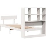 vidaXL Knjižna postelja brez vzmetnice bela 90x190cm trdna borovina | Shoptok.si