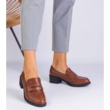 Gemre Astrelia brown women's faux leather low heel shoes | Shoptok.si