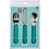 Mepal Turkizen/srebrn otroški jedilni pribor iz nerjavečega jekla 3 ks Deep turquoise – | Shoptok.si