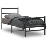  The Living Store Kovinski posteljni okvir z vzglavjem in vznožjem črn 80x200 cm - Posteljni Okvir, (21531073) | Shoptok.si
