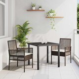  Vrtna stolica s jastukom 2 pcs Smeđa 55 x 53 x 85 cm poliratan | shoptok.hr