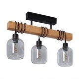 Brilagi Plafonski luster WOOD GLASS 3xE27/60W/230V borovina/crna/dimljeno-siva | Eponuda.com