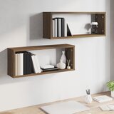  Kockaste zidne police 2 kom smeđi hrast 60 x 15 x 23 cm drvene | Eponuda.com